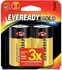 Eveready A95 Gold D Alkaline Battery, (Pack of 2)