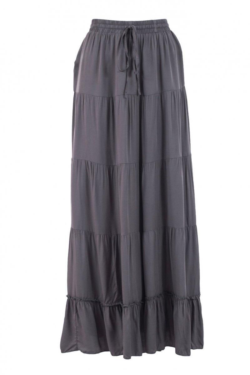 TOPGIRL Cotton Long Plain Layer Skirt for Women