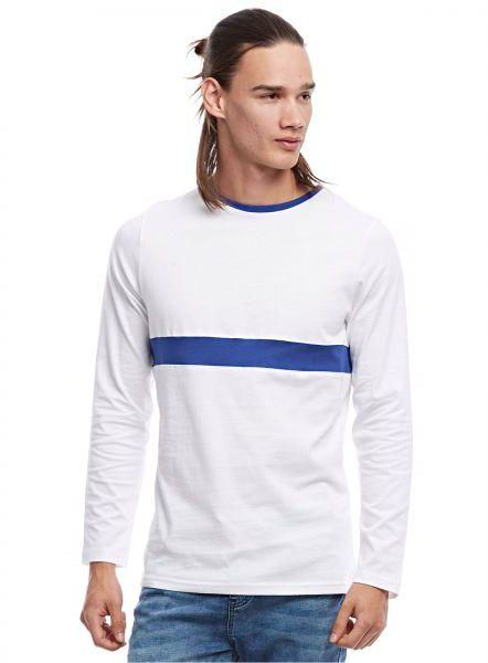 Native Youth white, Blue Round Neck Pullover Top For Men