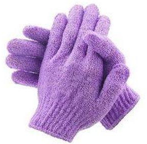 Fashion Bathing Gloves Exfoliating Body Shower Scrub Gloves-purple