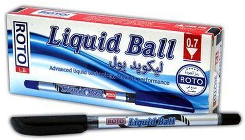 Roto Liquid Ball Pen - Black – 12 Pcs