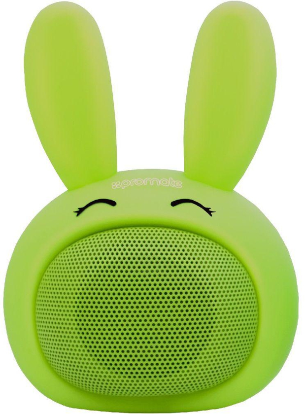 Promate Bluetooth Speaker, Mini Bluetooth V4.1 Cute Animal Wireless Speaker with Built-in Microphones and 3W Powerful Rich Sound for Smartphones, Tablets, Laptops, Bunny Green