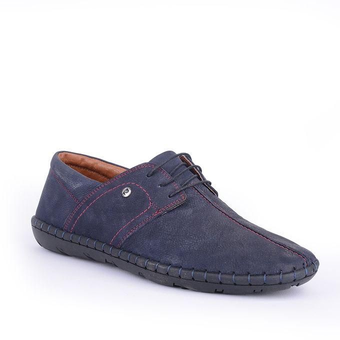 Pierre Cardin Genuine Leather Lace Up Hand Stitched Shoes For Men - Navy