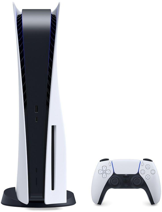 جهاز بلاي ستيشن 5 من سوني مع وحدة تحكم لاسلكية DualSense - أبيض وأسود