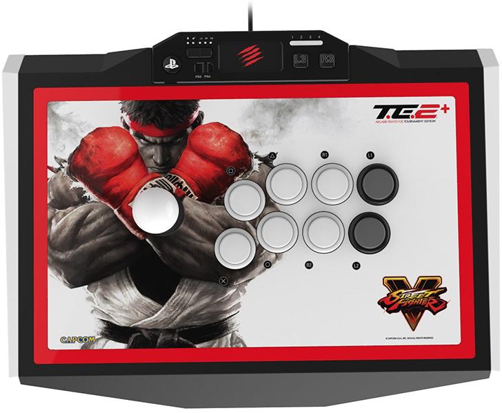 Mad Catz Street Fighter V Arcade FightStick TE2+ for PS3/PS4 - Controller, White and Red