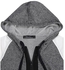 Fashion Auxo Womens Zip Hooded Sweatshirt Long Sleeve Hoodie Sweater Jacket Coat Top Outwear Black