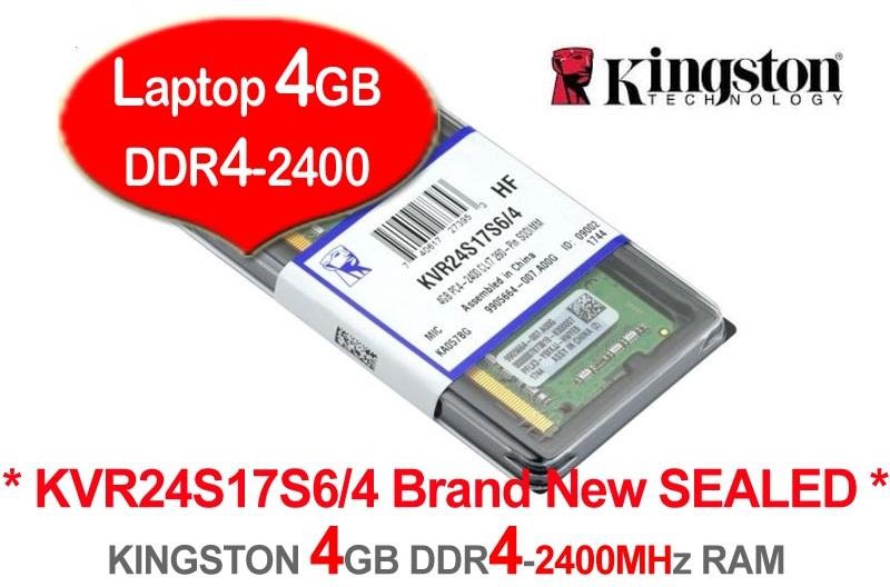 Kingston DDR4 RAM 4GB 2400 PC4-2400 Laptop / Notebook RAM Memory (KVR24S17S6/4)