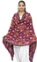 S.K. Ethnic India Phulkari Georgette Full Hand Embroidery Dark Pink Dupatta Stole Wrap Scarves