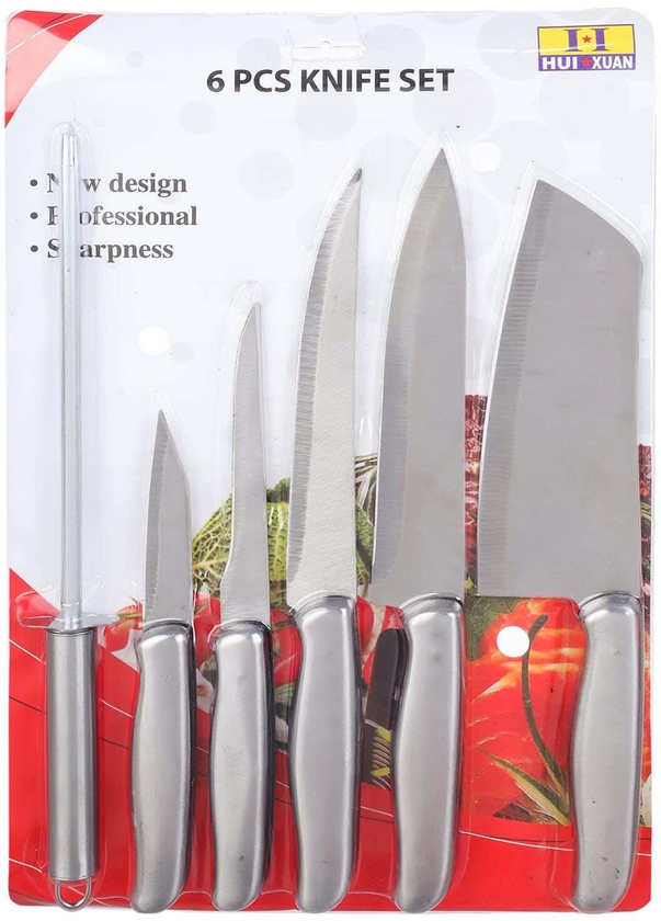 Get Stainless Steel Knife Set, 6 Pieces - Silver with best offers | Raneen.com
