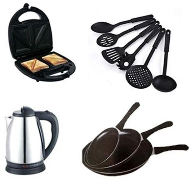 Electric Kettle + Toaster+frypan+spoon