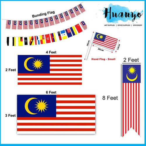 Malaysia & State Flag [Hand / Bunch / Bunting Flag ] (2x4/ 3x6/ 2x8 Feet)