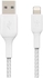 Belkin Braided USB-A to Lightning Data Sync And Charging Cable White