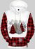 Plus Size Christmas Tree Snowflakes Plaid Flocking Lined Front Pocket Pullover Hoodie - 5xl