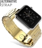 Stainless Steel Band Strap with screen protector for Apple Watch 42mm Gold