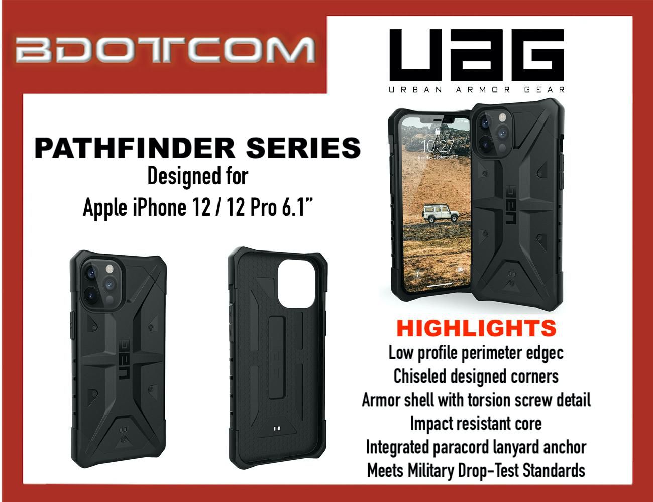 Original UAG Pathfinder Series Protective Cover Case for Apple iPhone 12 / 12 Pro 6.1"