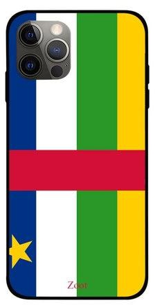 غطاء حماية مطبوع عليه علم جمهورية إفريقيا الوسطى لهاتف أبل آيفون 12 برو ماكس متعدد الألوان
