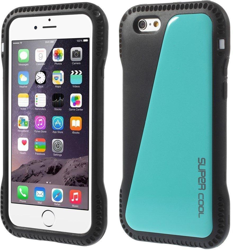 Slim Waist Plastic & TPU Shell  & Screen Guard for  iPhone 6 4.7 inch w/ Card Slot - Blue