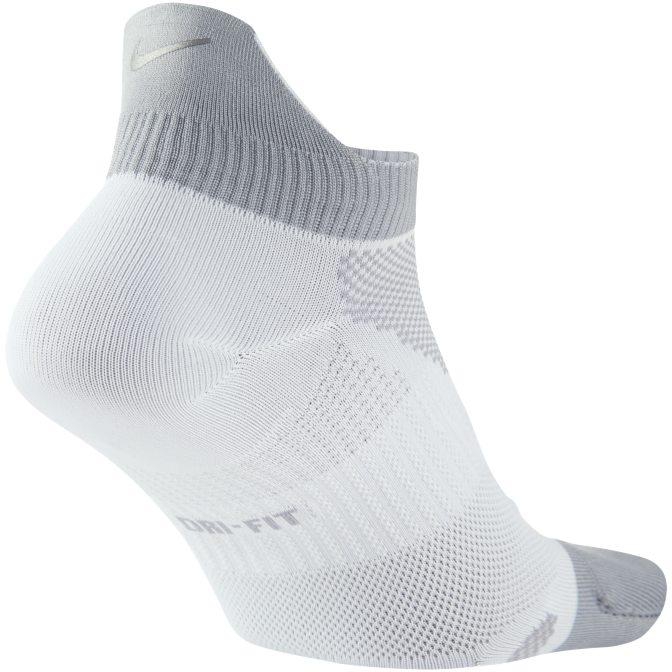 Nike Elite Lightweight No-Show Tab Running Socks - White