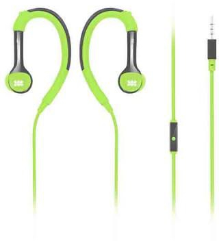 Promate Universal Sporty Over Ear In Ear Earphones with Mic for Running Jogging GYM for iPhone Ipod Samsung, Natty-Green