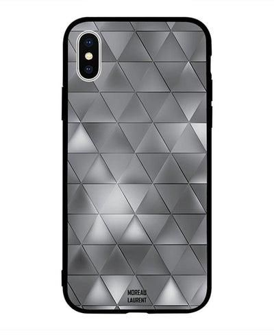 Protective Case Cover for Apple iPhone XS Max Tringal Shaps Grey Lighten Pattern
