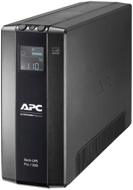 APC BR1300MI Back UPS Pro, 1300VA Rated Power, 780 Watts, 8 IEC Outlets, LCD Interface, 1GB Dataline Protection, 230 Voltage, Not Rack Mountable, Line Interactive, Black | BR1300MI