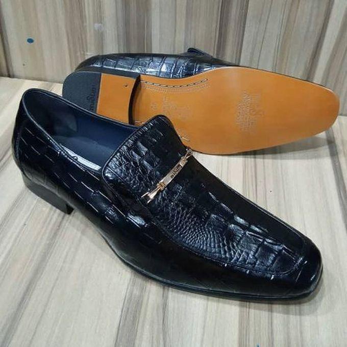 Mister Exotic Croc Patterned Chain Shoe For Men