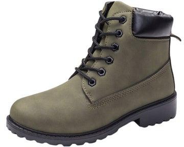 Lace Up Ankle Boot Green