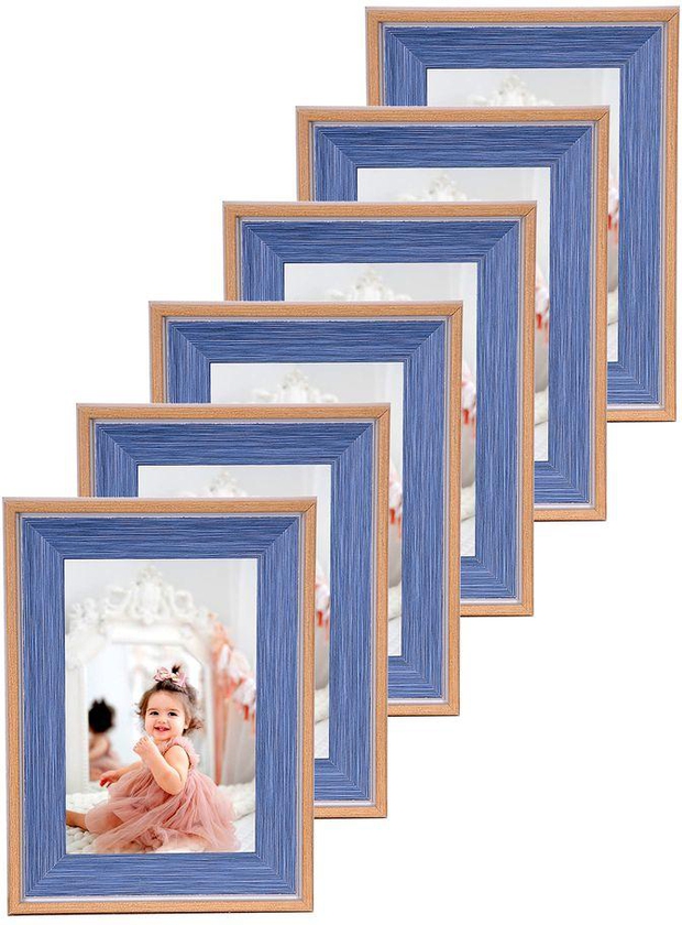 Art Blue Photo Frame, Modern, 6 Pieces, Size 10X15, Stand