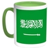 Kingdom Of Saudi Arabia Printed Coffee Mug Green/White 11ounce