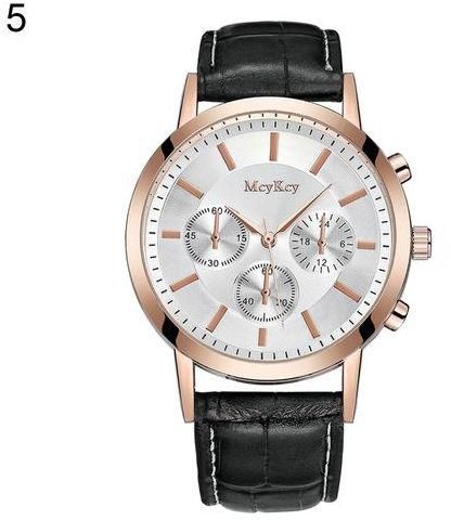 McyKcy Specifications:<br />Soft faux leather band, very comfortable to wear.<br />Quartz movement provides precise time.<br />A perfect ornament to make you look stylish.<br /> <br />Type: Wrist Watch<br />Gender: Men's<br />Ca