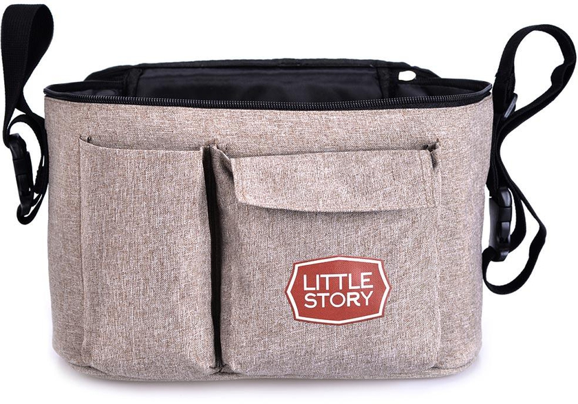 Little Story - Stroller Organizer Travel Bag - Ivory- Babystore.ae
