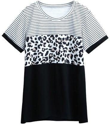 Leopard Printed T-Shirt Black/White