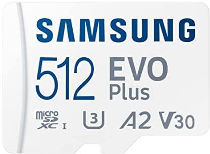 SAMSUNG EVO Plus w/SD Adaptor 512GB Micro SDXC, Up-to 130MB/s, Expanded Storage for Gaming Devices, Android Tablets and Smart Phones, Memory Card, MB-MC512KA/AM, 2021