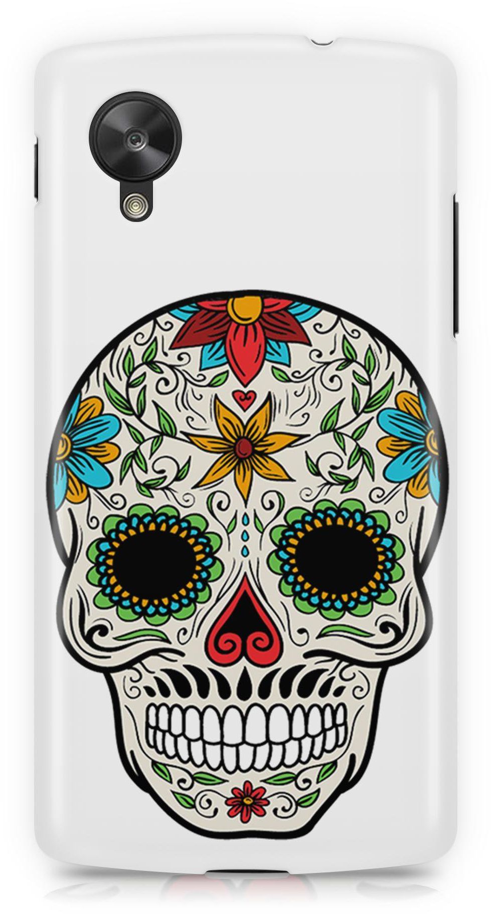 The Skull of Flowers Rock Music Tattoo Phone Case for Nexus 5