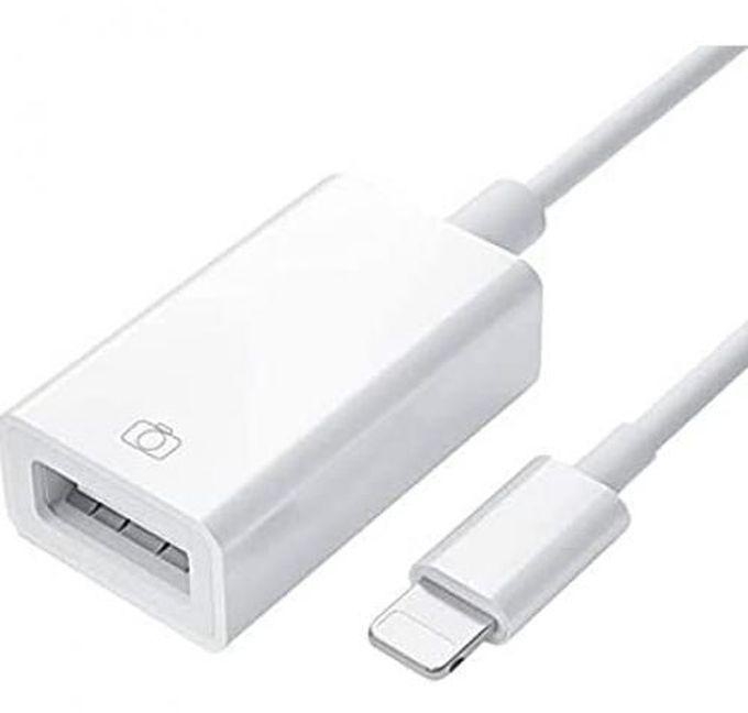 Yesido كابل او تي جي لايتنينج USB 2.0 للايفون بخاصية التوصيل والتشغيل من يسيدو-ابيض