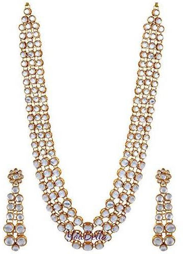 YouBella Stylish Latest Traditional Jewellery Gold Plated Jewellery Set for Women (Golden)(YBNK_5426A)
