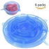 6Pcs/ Set Reusable Universal Silicone Saran Wrap Cover Lids Food Bowl Pot Stretch Kitchen Vacuum Seal Bowls BLUEyuturoaa62414