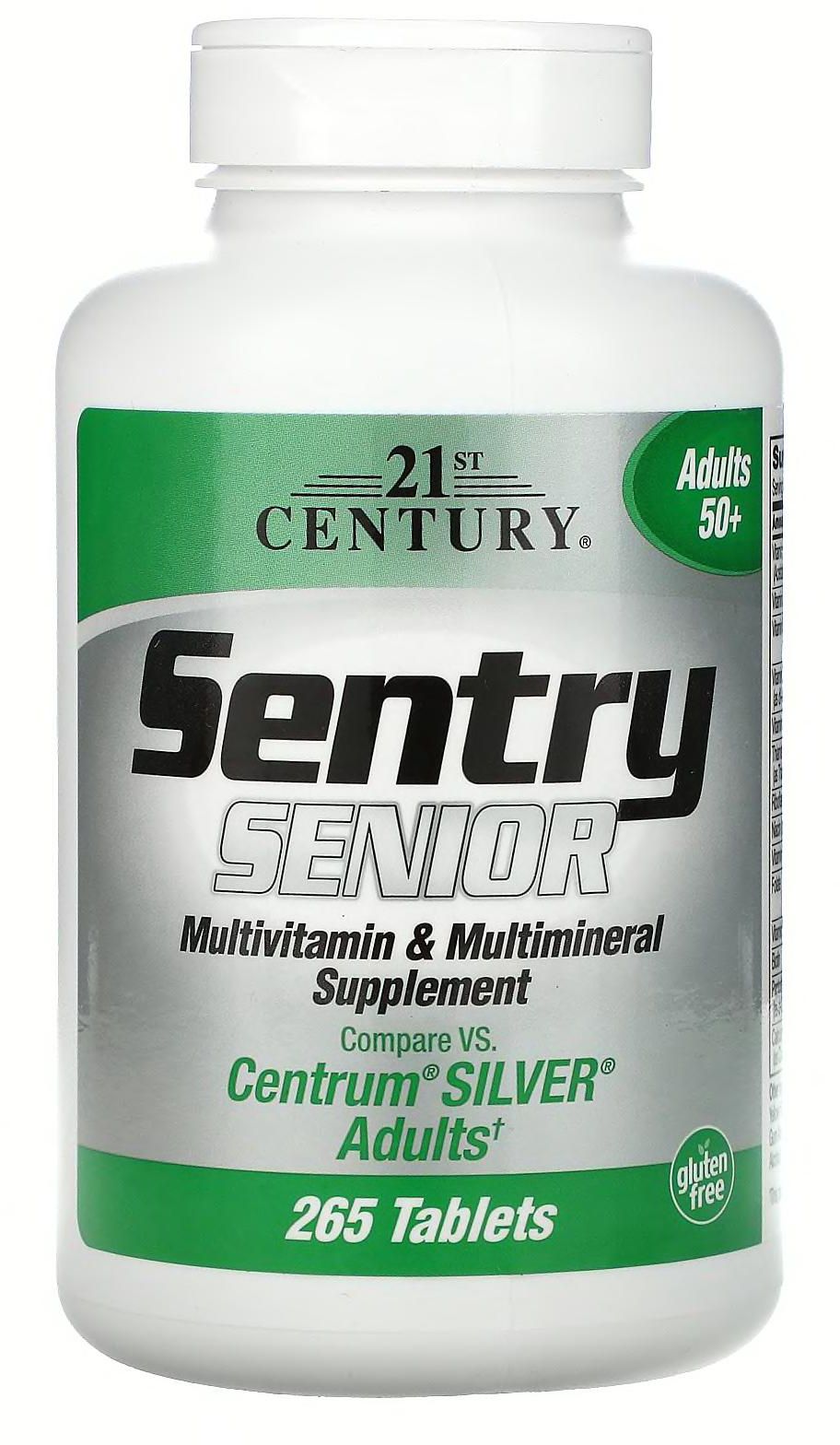 21st Century‏, Sentry Senior، مكمل غذائي من الفيتامينات المتعددة والمعادن المتعددة، لكبار السن فوق 50 عامًا، 265 قرصًا