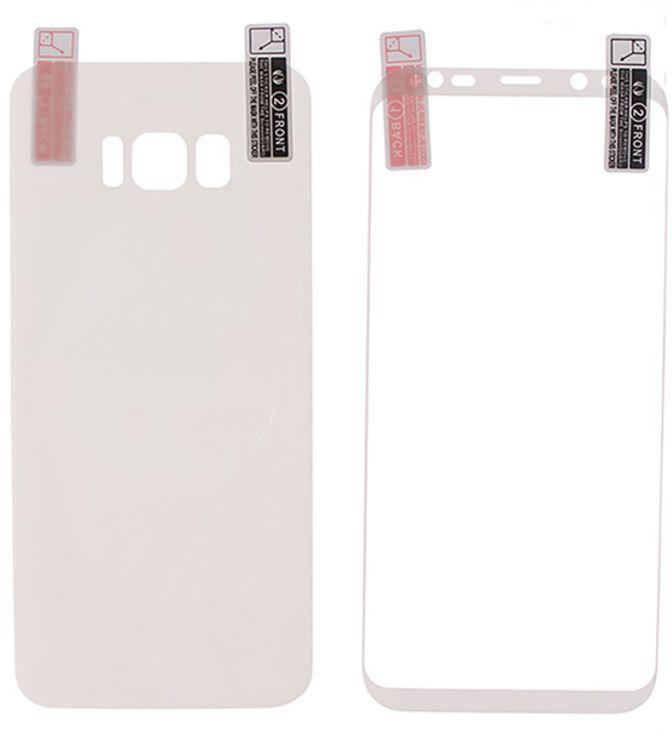 Back and Front Gelatin Screen Protector for Samsung Galaxy S8 Plus, White
