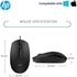 HP M10 Wired, USB Optical Mouse, Black