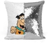 Fred Flintstone Sequin Throw Pillow With Stuffing Multicolour 16x16inch