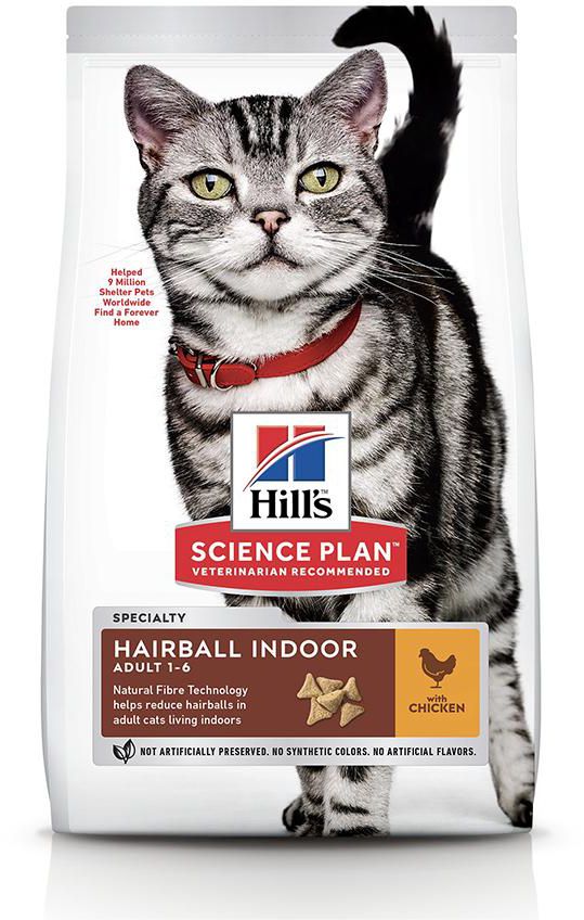 Hill's Science Plan Hairball Indoor Adult Cat Food with Chicken - 1.5 Kg