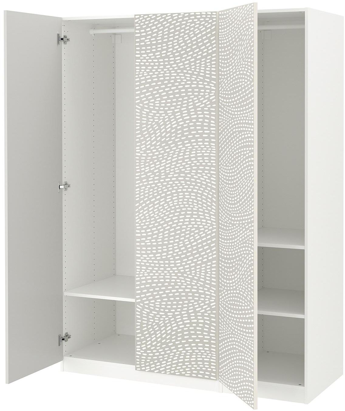 PAX / MISTUDDEN Wardrobe combination - white/grey patterned 150x60x201 cm