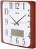 Geepas GWC4801 LCD Display Wall Clock, White and Brown