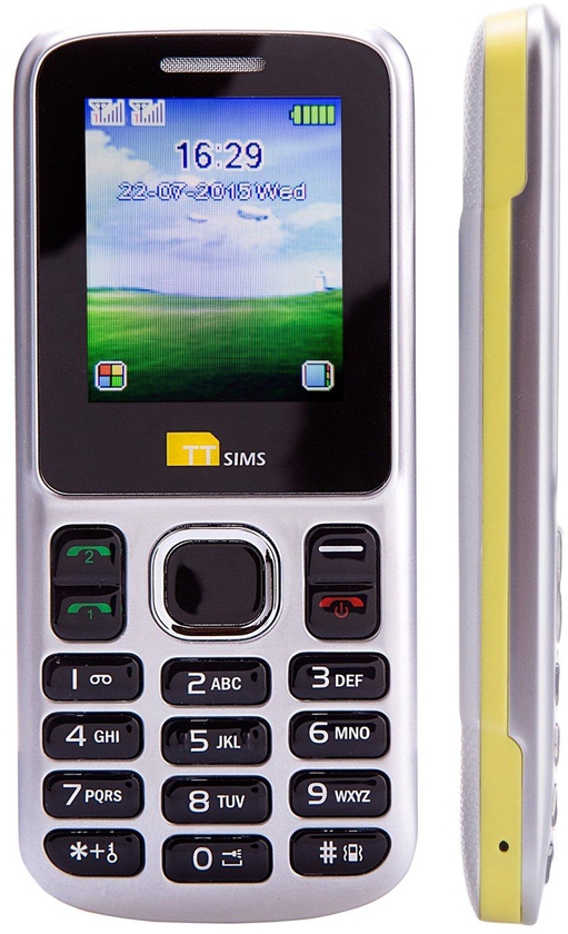 TTsims Dual Sim TT130 Mobile Phone Yellow