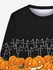 Gothic Halloween Pumpkin Cat Print Sweatshirt For Men - 6xl