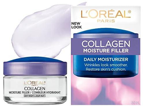 Collagen Face Moisturizer by L'Oreal Paris Skin Care, Day and Night Cream, Anti-Aging Face, Neck and Chest Cream to smooth skin and reduce wrinkles, 1.7 oz