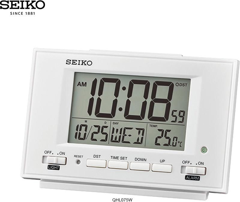 Seiko QHL075 Digital Alarm Clock 100% Original &amp; New (2 Colors)