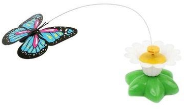 Electric Rotating Butterfly Pet Toy Green/White/Yellow