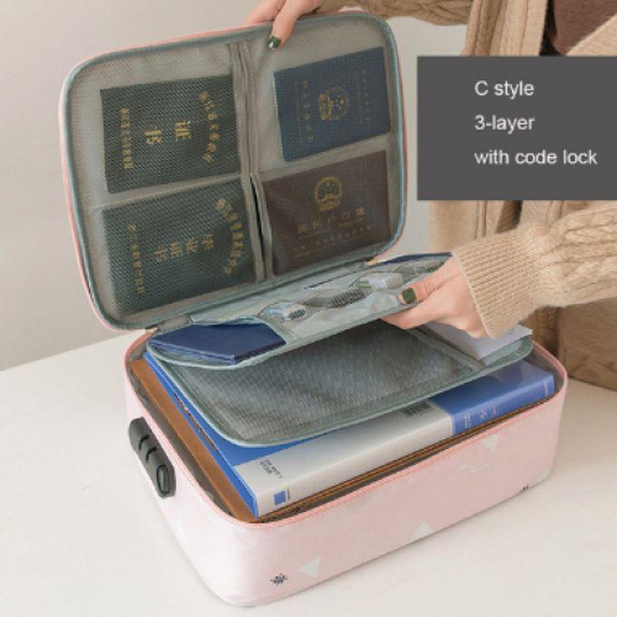 حقيبة تنظيم مستندات السفر، ثلاث طبقات.